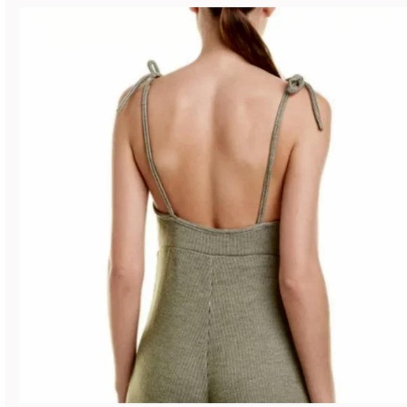 Line & Dot Revolve Medium Green Striped Chest Cutout Iona Jumpsuit NEW WITH TAGS - Picture 3 of 9